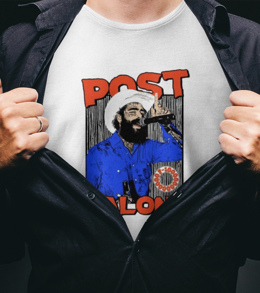 Post Malone Western Cowboy Singer Music Performance T-Shirt