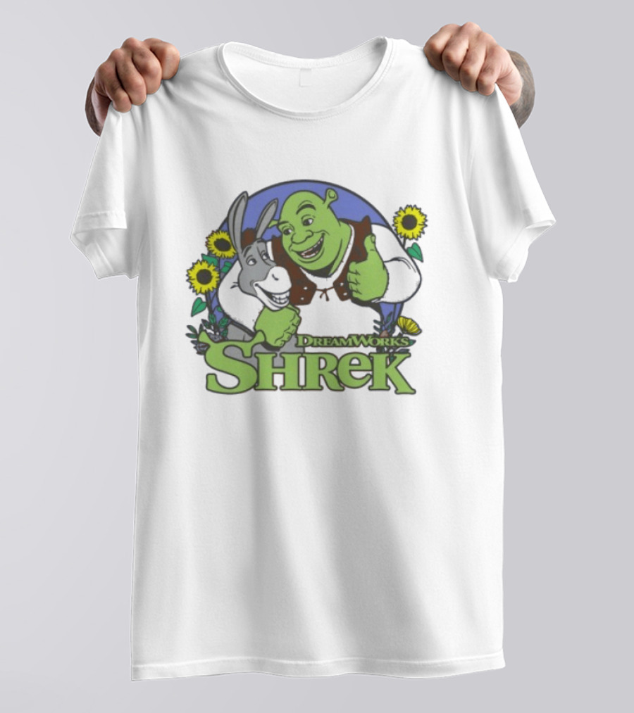 Shrek Donkey Thumbs Up Sunflowers DreamWorks T-Shirt