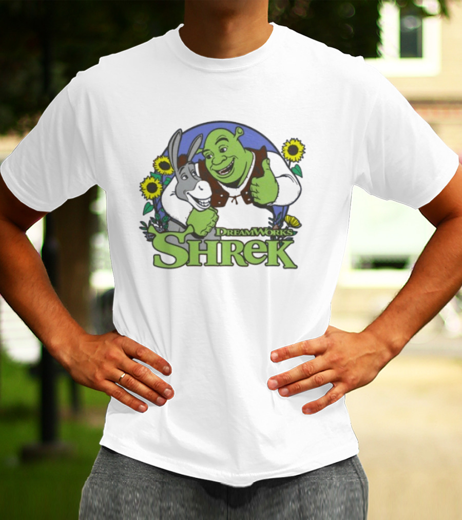 Shrek Donkey Thumbs Up Sunflowers DreamWorks T-Shirt