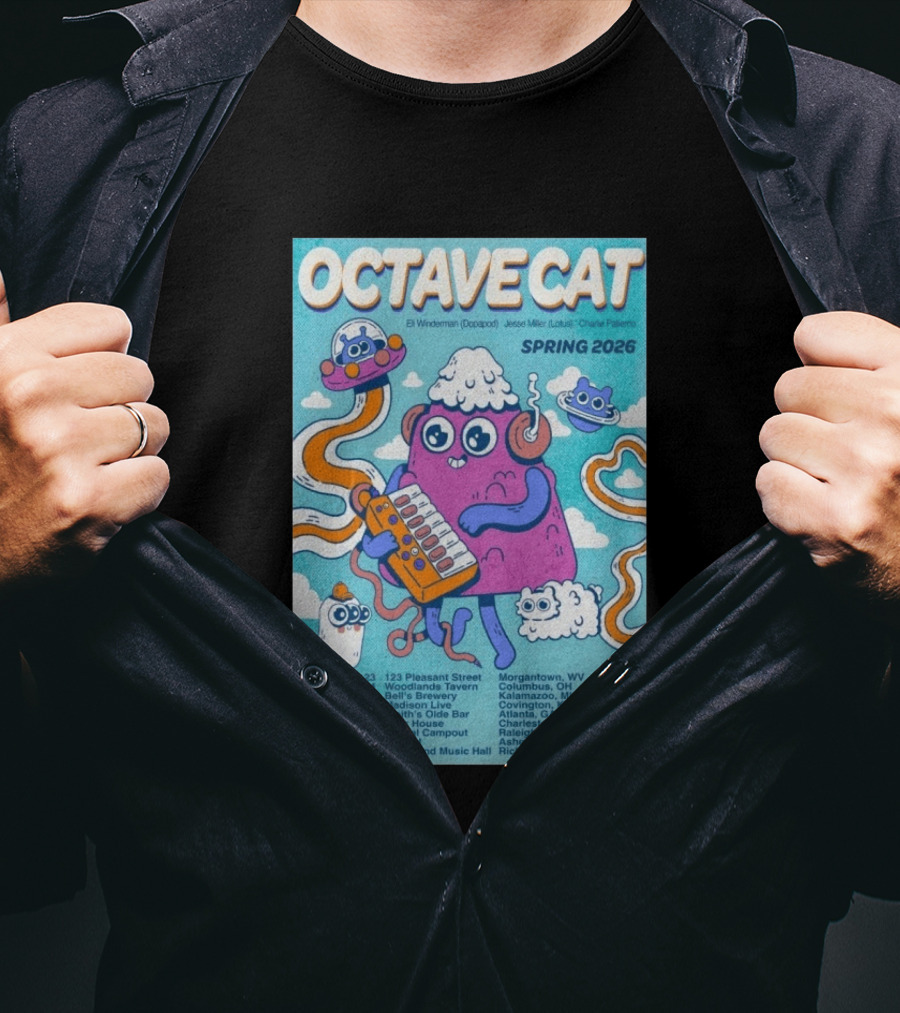 Octave Cat Tour 2026 Eli Winderman Jesse Miller Charlie Patierno T-Shirt