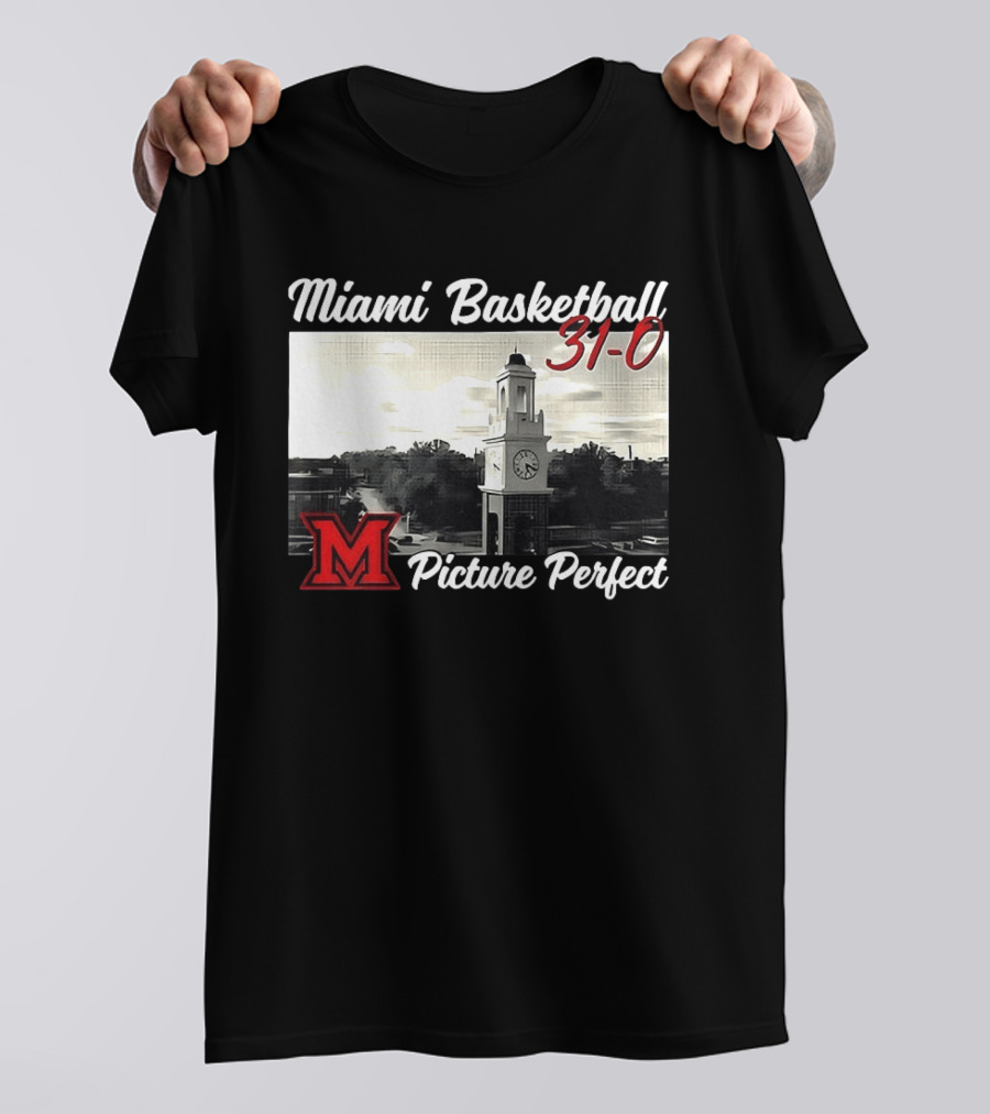 Miami Basketball 31 0 Picture Perfect M Tower T-Shirt