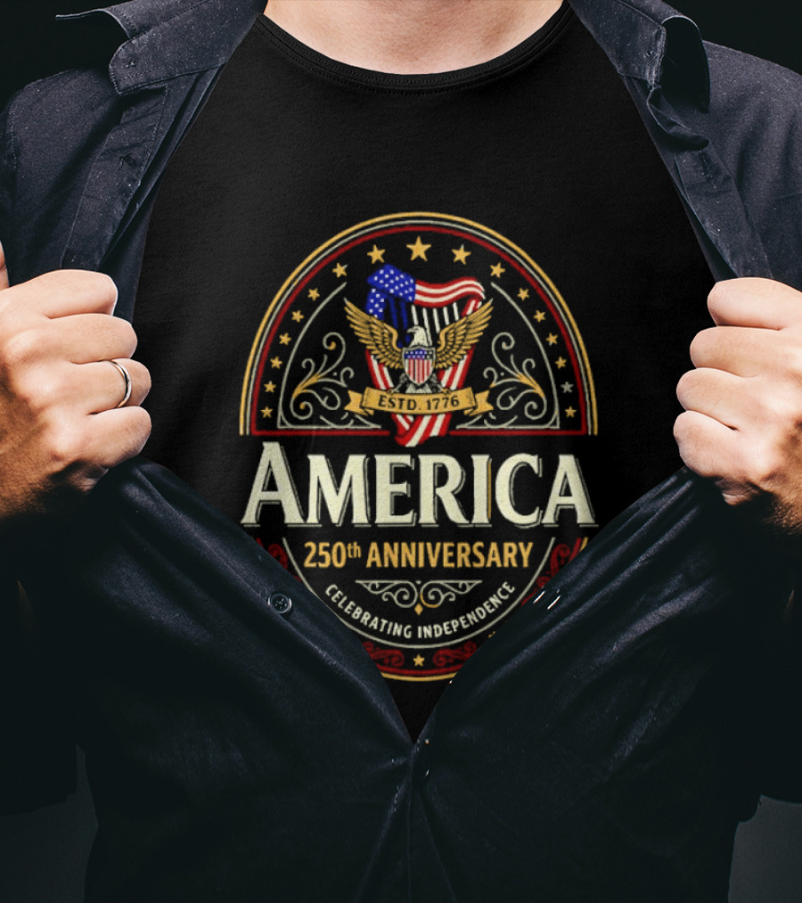 America 250th Anniversary Celebrating Independence Eagle T-Shirt