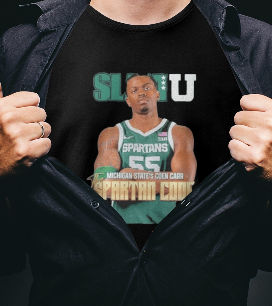 SLAMU Michigan State Spartans Coen Carr The Spartan Code T-Shirt