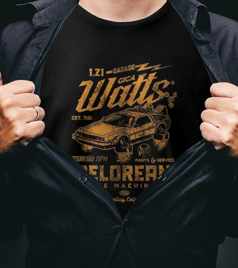1.21 Giga Watts Delorean Time Machine Established 1985 T-Shirt