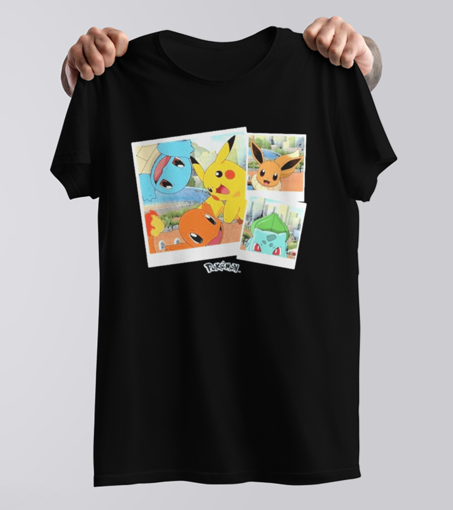 Pokemon Squirtle Pikachu Charmander Waterfront Adventure T-Shirt