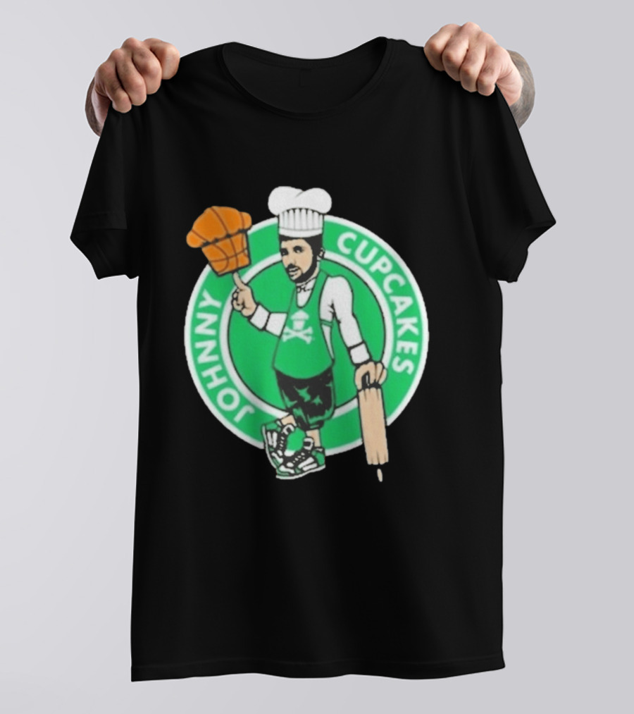 Johnny Cupcakes Chef Basketball Player With Rolling Pin And Basketball Cupcake T-Shirt