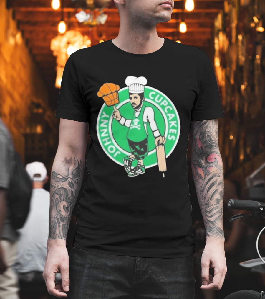 Johnny Cupcakes Chef Basketball Player With Rolling Pin And Basketball Cupcake T-Shirt