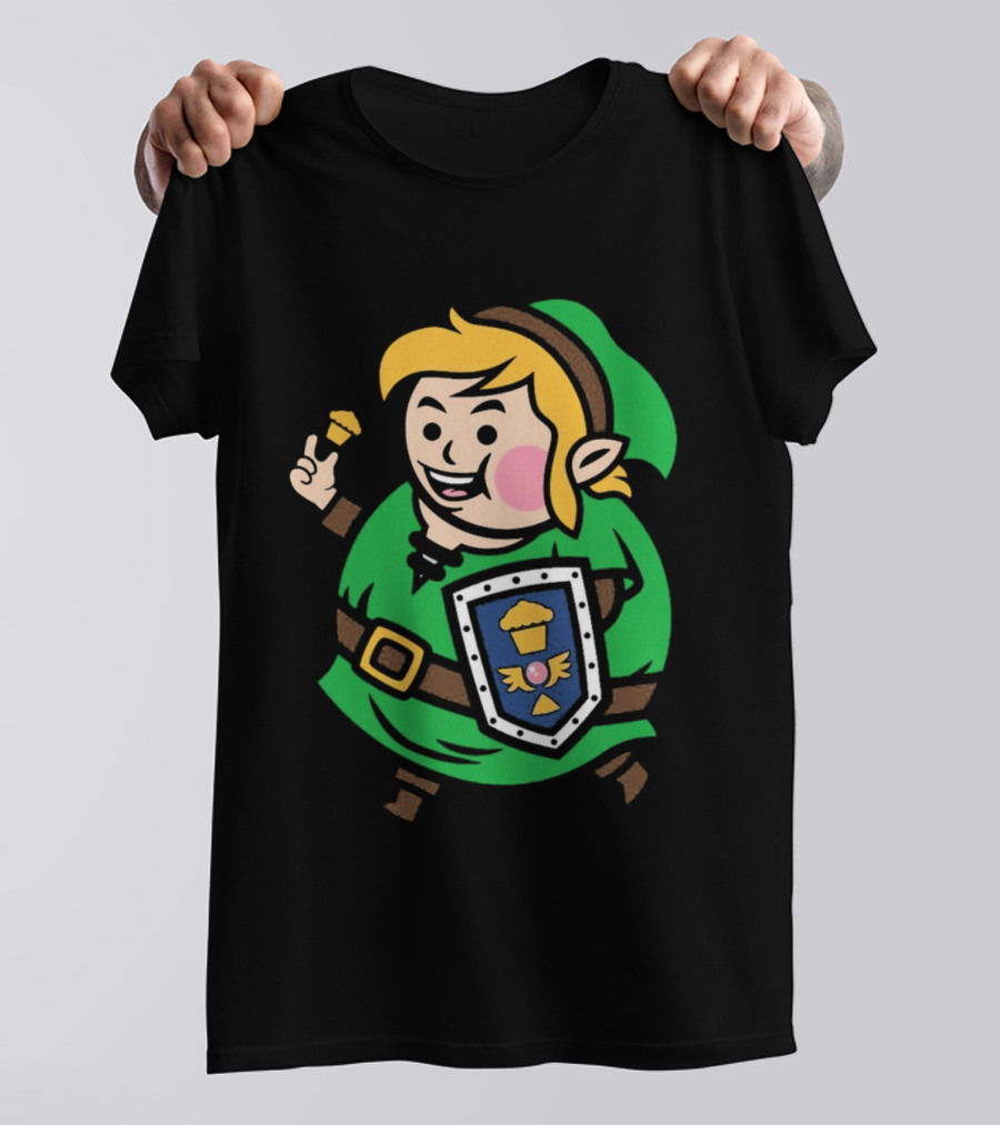 Johnny Cupcakes Legend Big Kid Green Outfit Shield Cupcake Hero T-Shirt