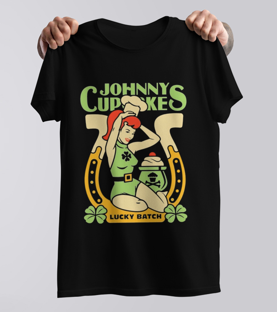 Johnny Cupcakes Lucky Batch Pin Up Girl Horseshoe T-Shirt