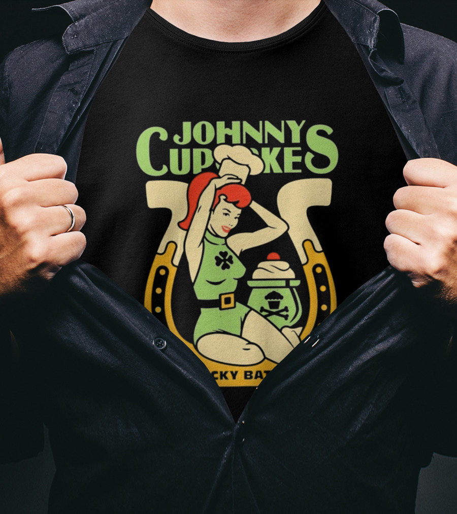 Johnny Cupcakes Lucky Batch Pin Up Girl Horseshoe T-Shirt