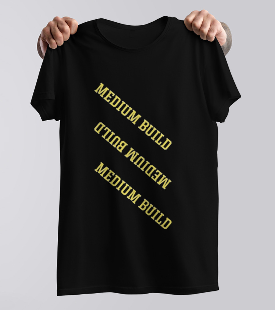 Medium Build Reversed Text Graphics Repetition T-Shirt