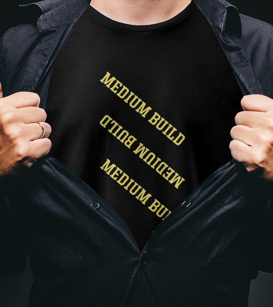 Medium Build Reversed Text Graphics Repetition T-Shirt