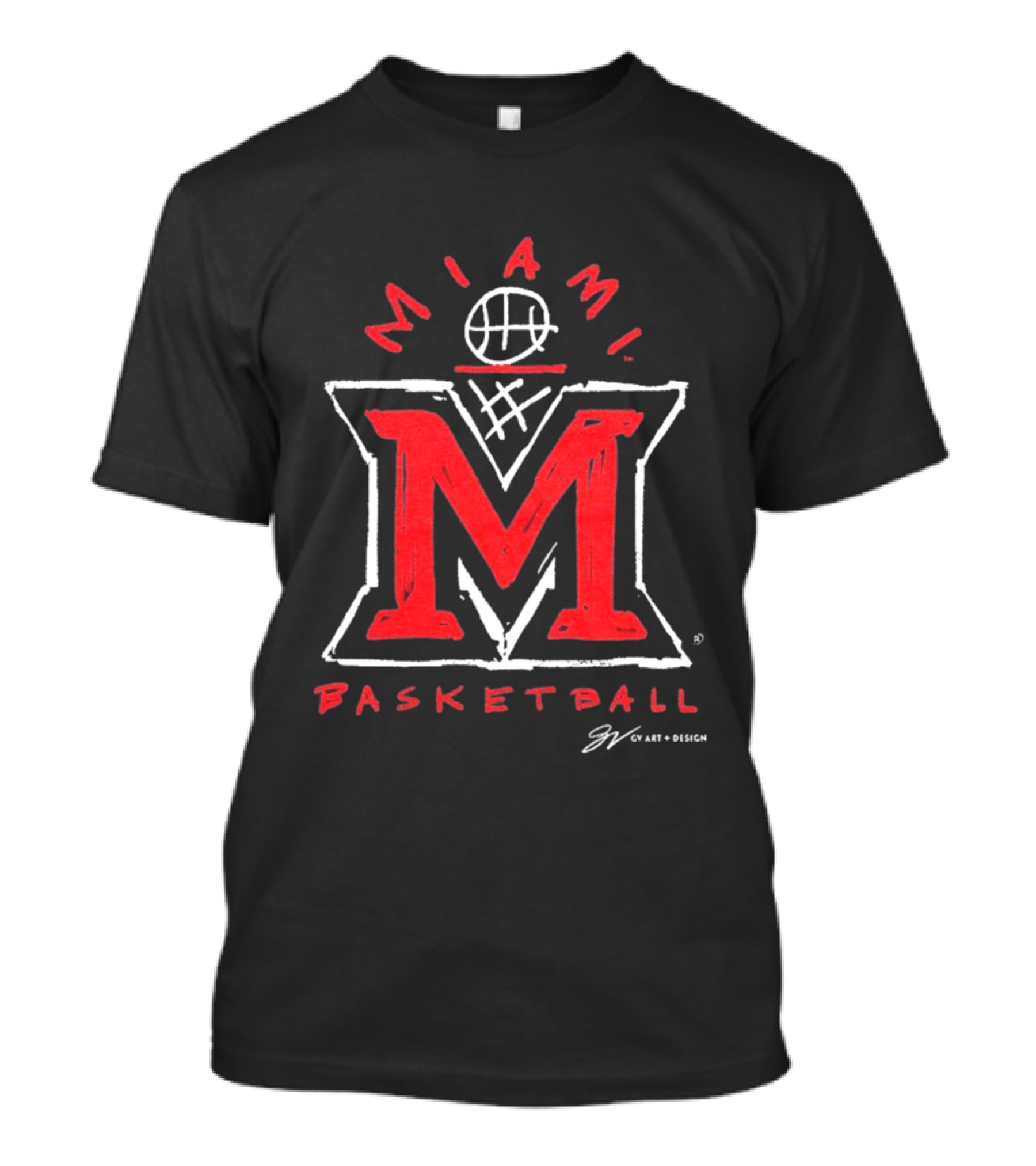 Miami M Basketball Net T-Shirt