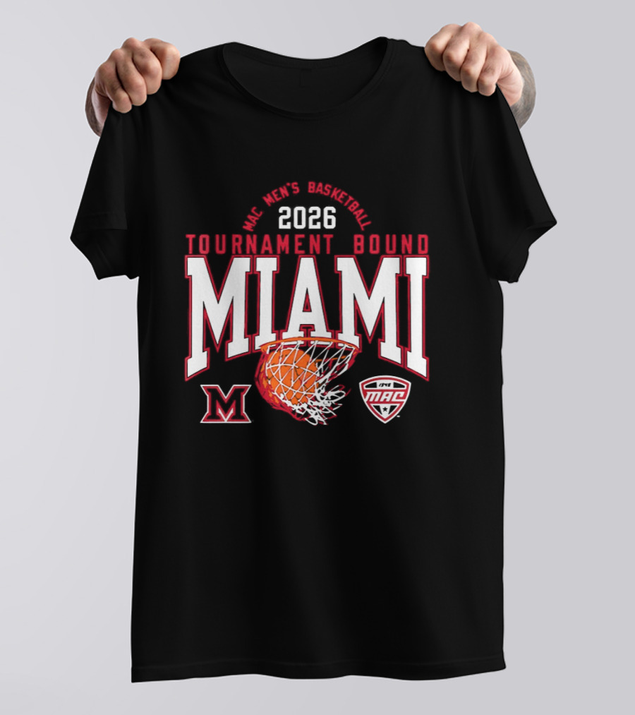 Miami RedHawks Men's Basketball 2026 Tournament Bound MAC Champions T-Shirt