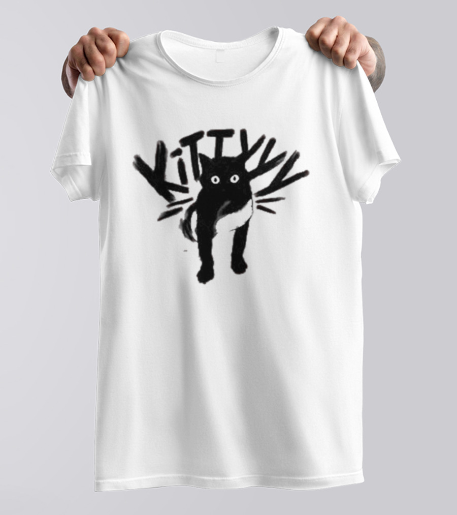 Caseoh's Kitty Cat Playful Black Silhouette With Whiskers T-Shirt