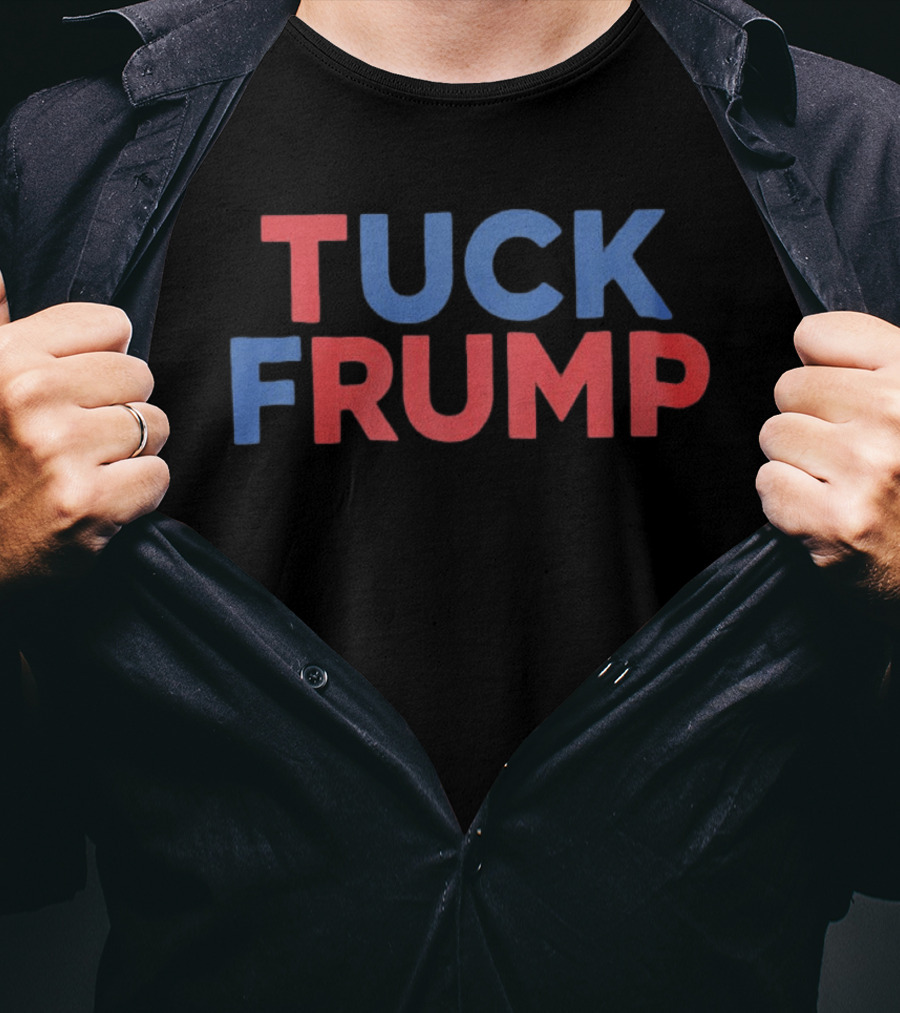 Tuck Frump Blue Red Block Letters T-Shirt