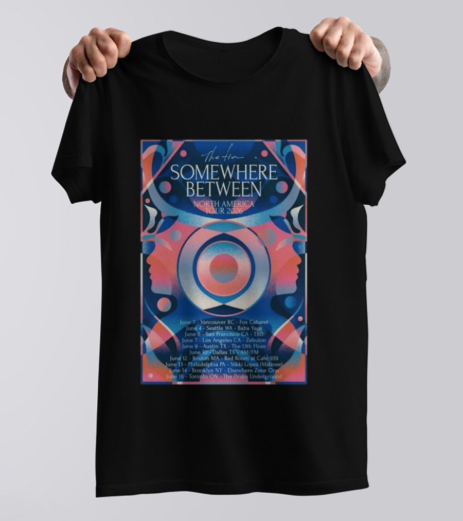 Somewhere Between North America Tour 2026 Vancouver To Toronto Dates And Venues T-Shirt