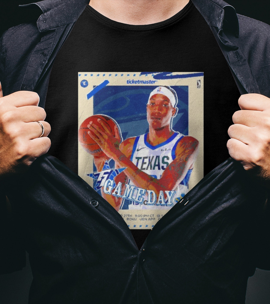 Jamarion Sharp Texas Legends Game Day March 27 Santa Cruz NBA Roku UEN APP MAVSTV T-Shirt