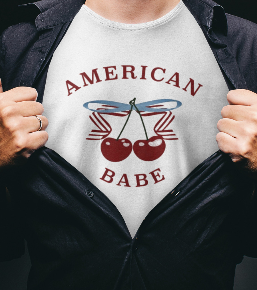 Elise Kibler Cherry Bow American Babe T-Shirt