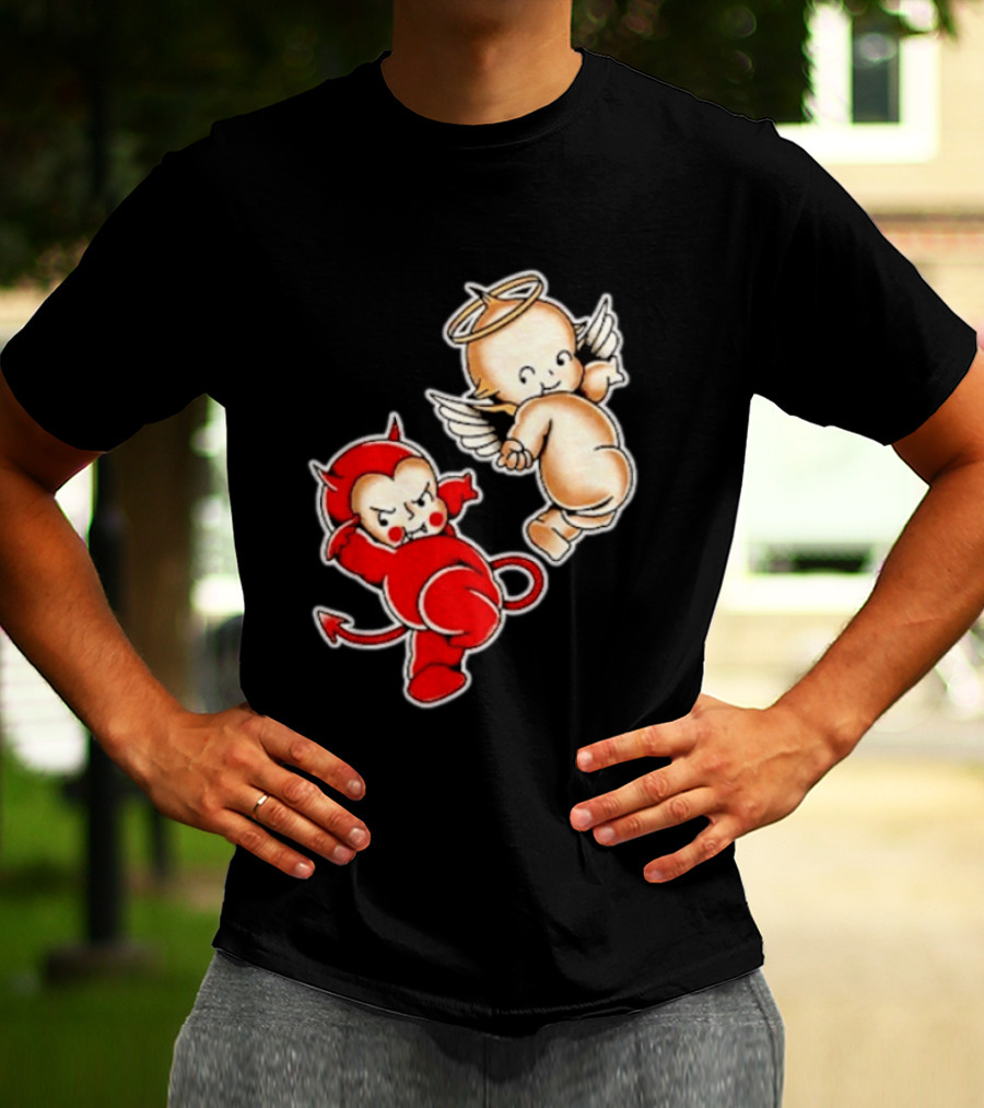 Kewpie Baby Devil Angel Cherubs Vintage Style Cute Cartoon Characters T-Shirt
