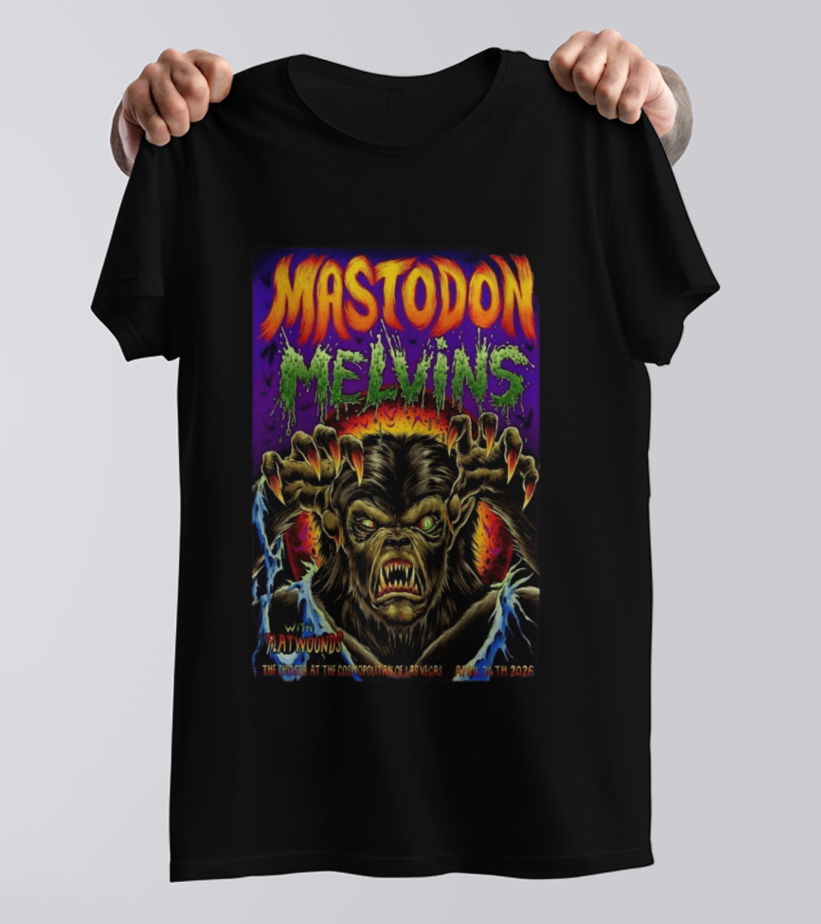 Mastodon Melvins Flatwounds Concert The Chelsea At The Cosmopolitan Las Vegas April 24 2026 T-Shirt