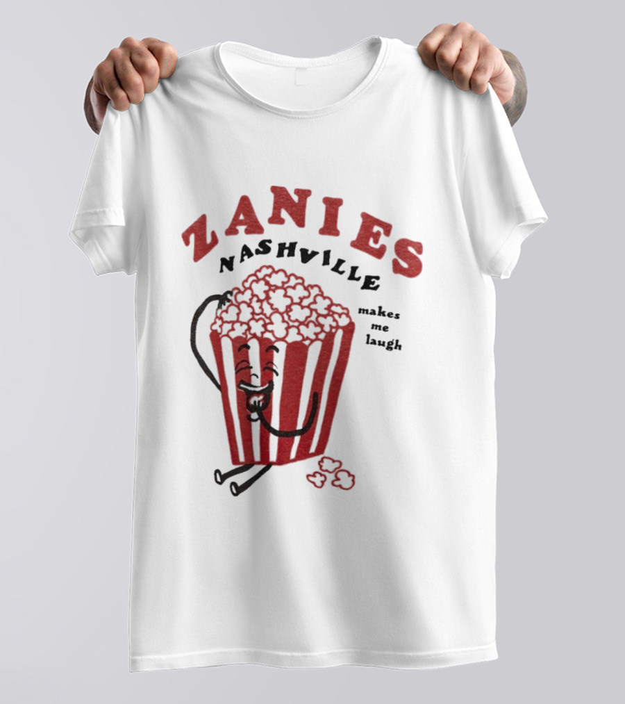 Zanies Nashville Makes Me Laugh Popcorn Cartoon T-Shirt