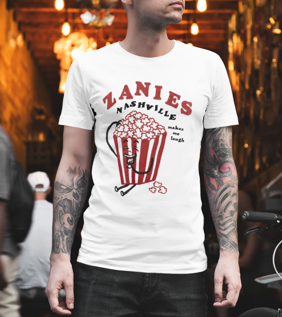Zanies Nashville Makes Me Laugh Popcorn Cartoon T-Shirt