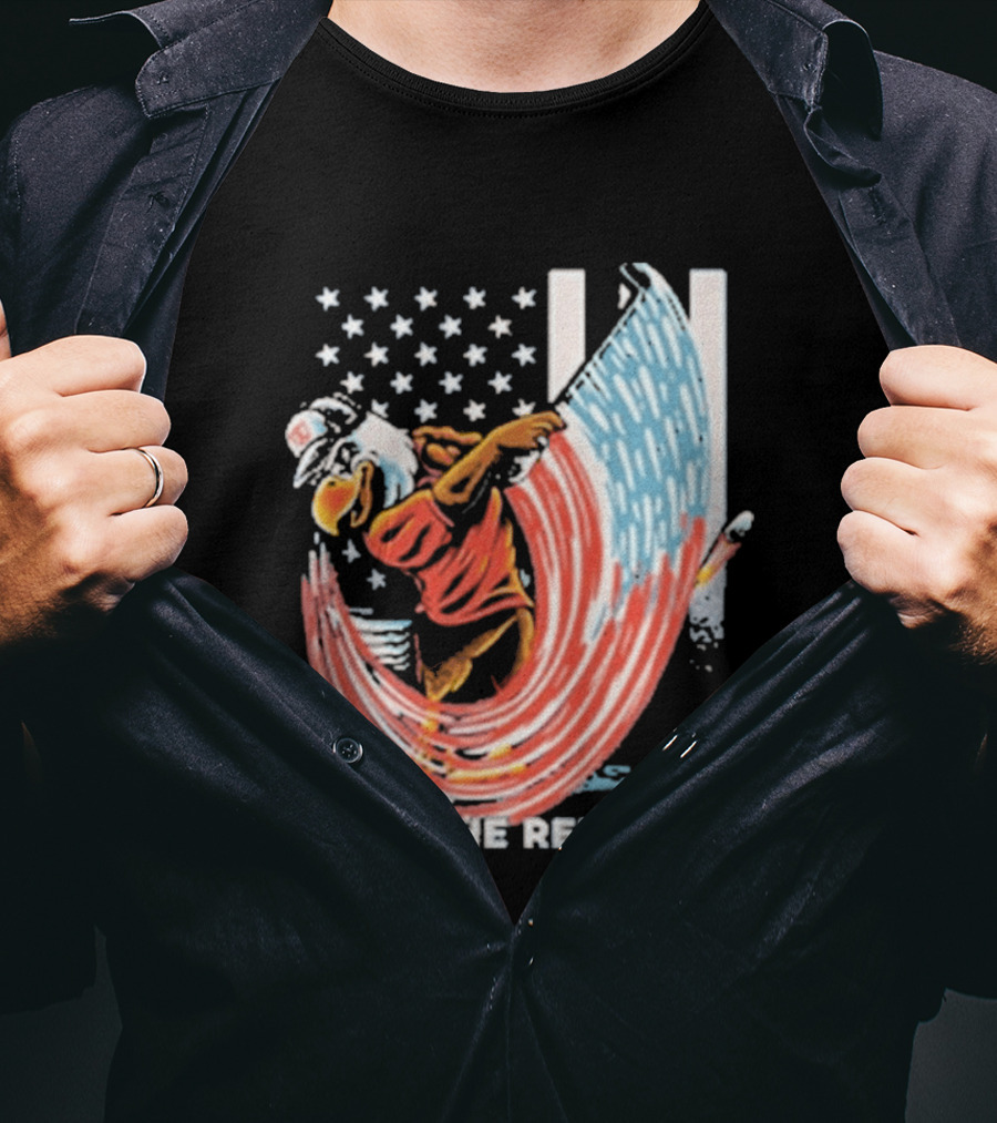 Old Row Golf American Flag Swing Fore The Republic T-Shirt