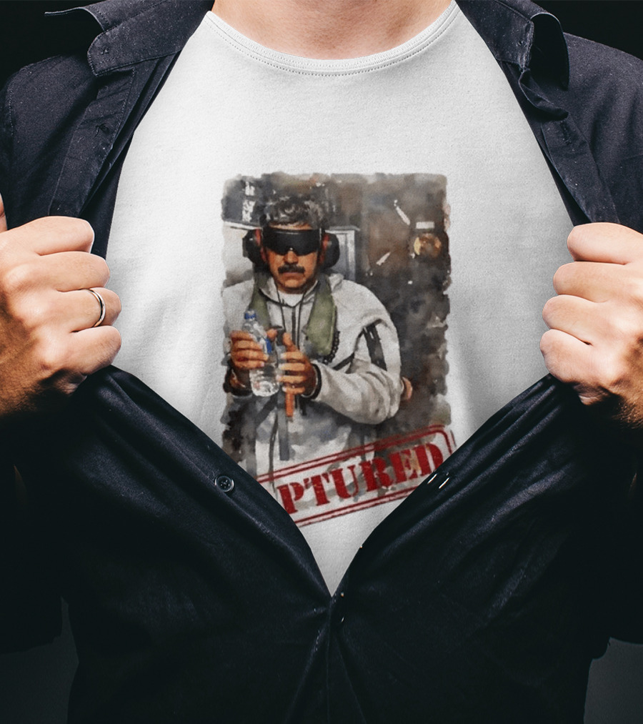 Nicolás Maduro Blindfolded Holding Water Bottle Captured Stamp T-Shirt