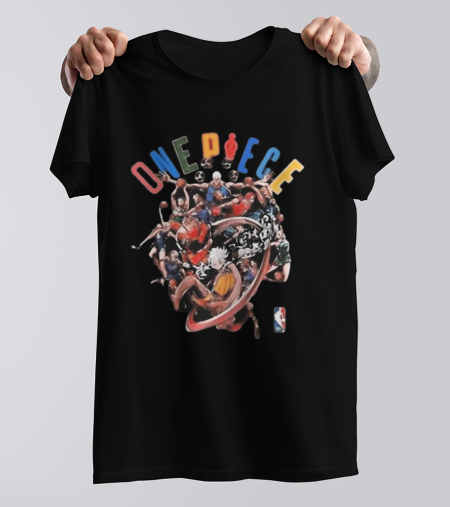 NBA One Piece Crossover 2026 Anime Sports Characters Collaboration T-Shirt