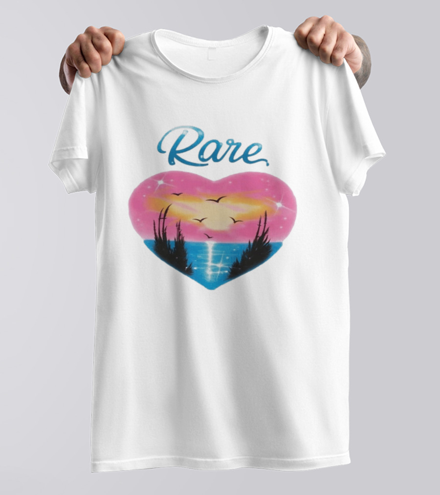 Selena Gomez Rare Heart Sunset Ocean Scene T-Shirt