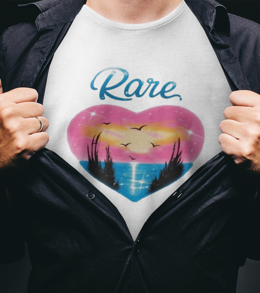 Selena Gomez Rare Heart Sunset Ocean Scene T-Shirt