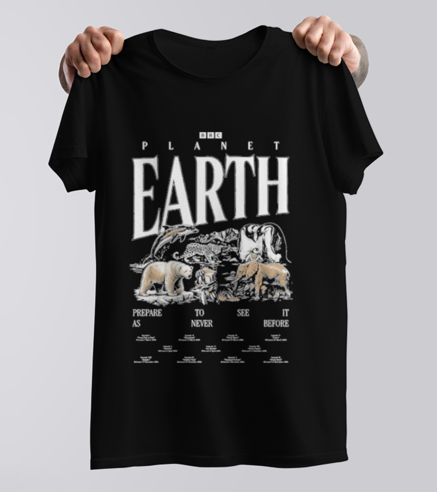 Bbc Earth Teemill Planet Earth Wildlife Protect Nature See Wonders T-Shirt