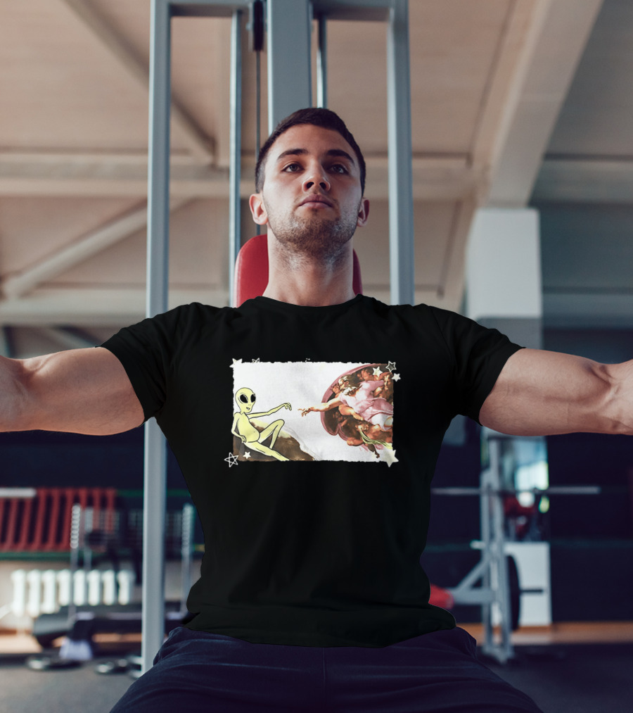 Big And Tall The Creation Of Aliens Extraterrestrial Renaissance Humor T-Shirt