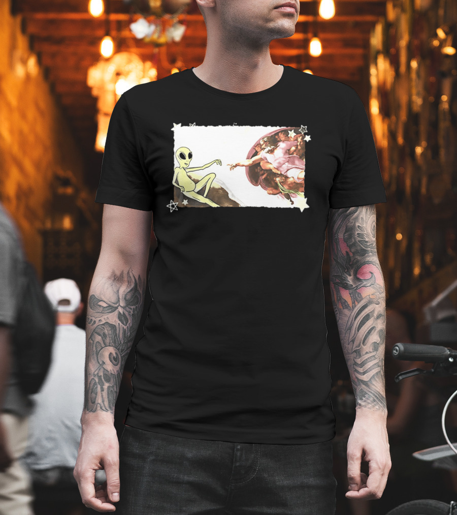 Big And Tall The Creation Of Aliens Extraterrestrial Renaissance Humor T-Shirt