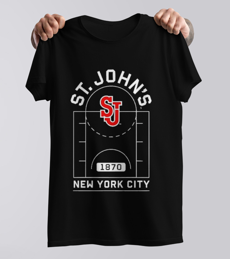 St John's Red Storm SJ Basketball Court New York City 1870 T-Shirt