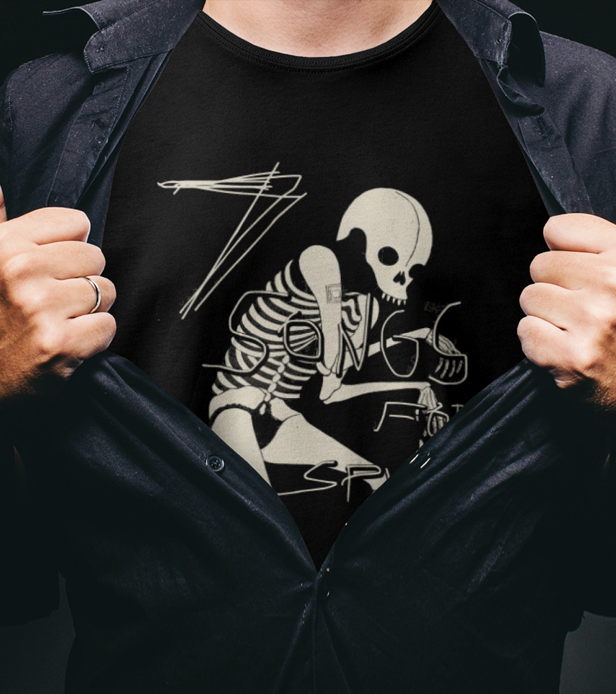 Dax Riggs 7 Songs For Spiders Skeleton Art 24th January 2025 T-Shirt