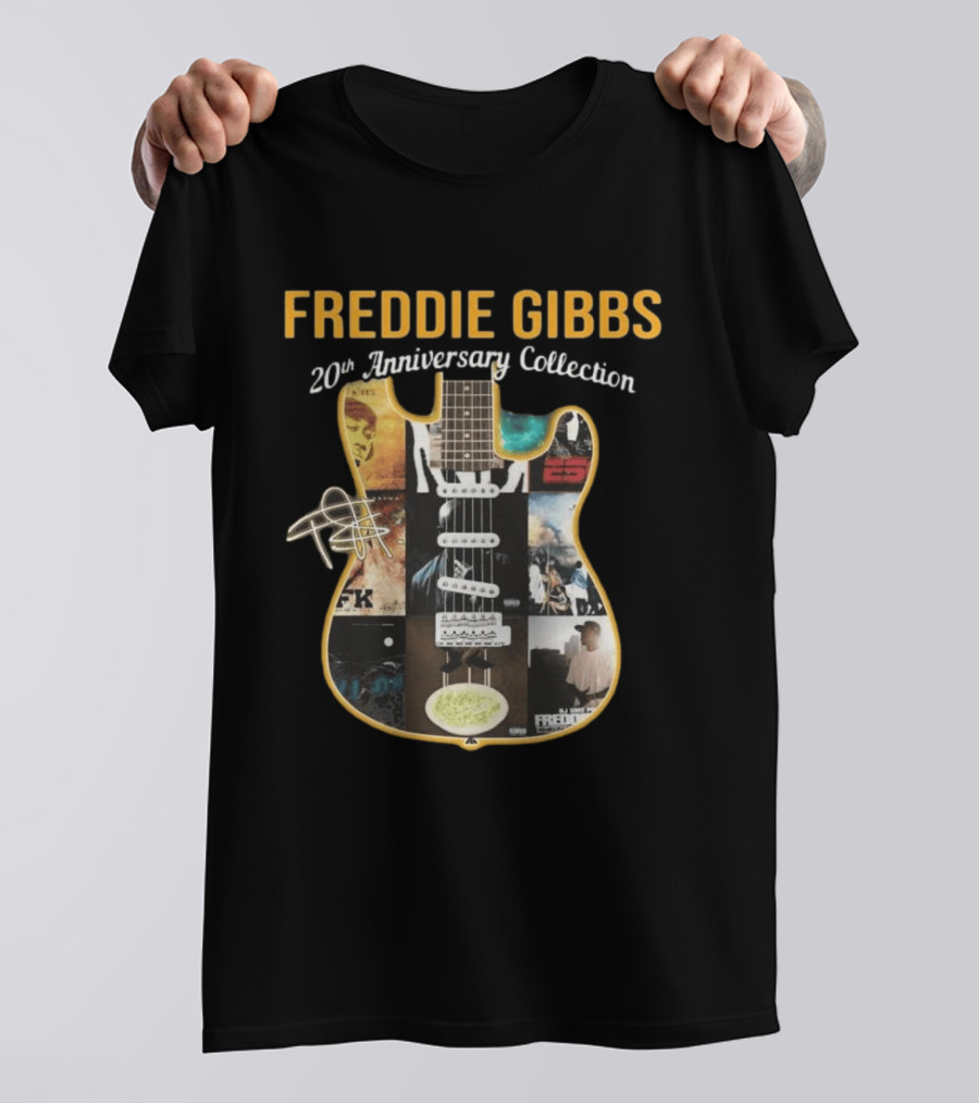 Freddie Gibbs 20th Anniversary Collection Guitar Album T-Shirt