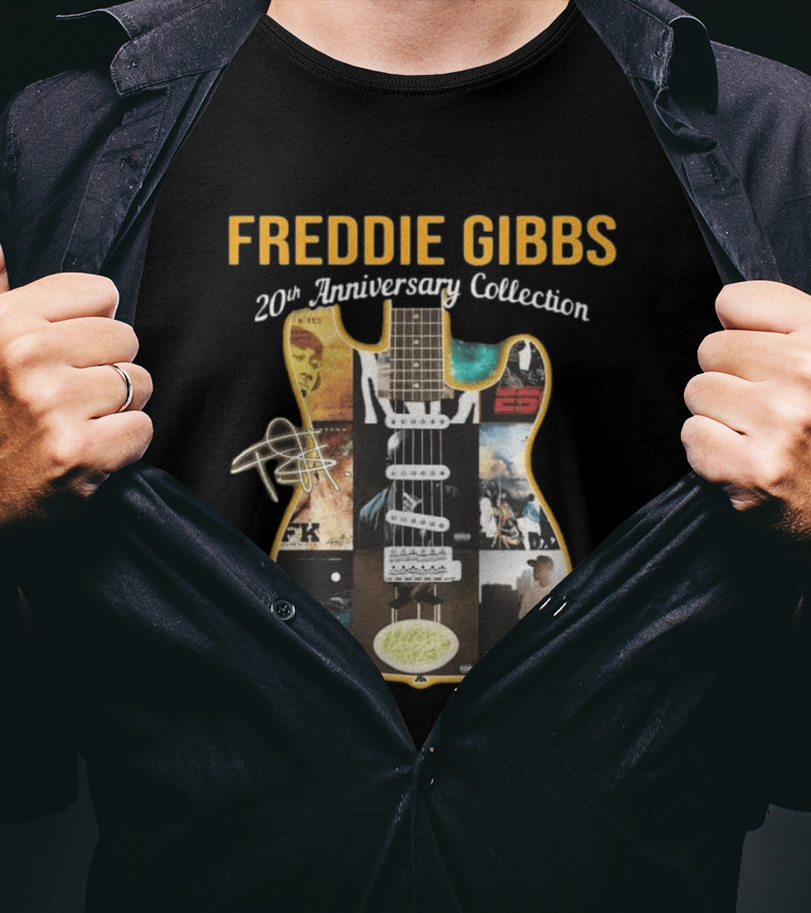 Freddie Gibbs 20th Anniversary Collection Guitar Album T-Shirt