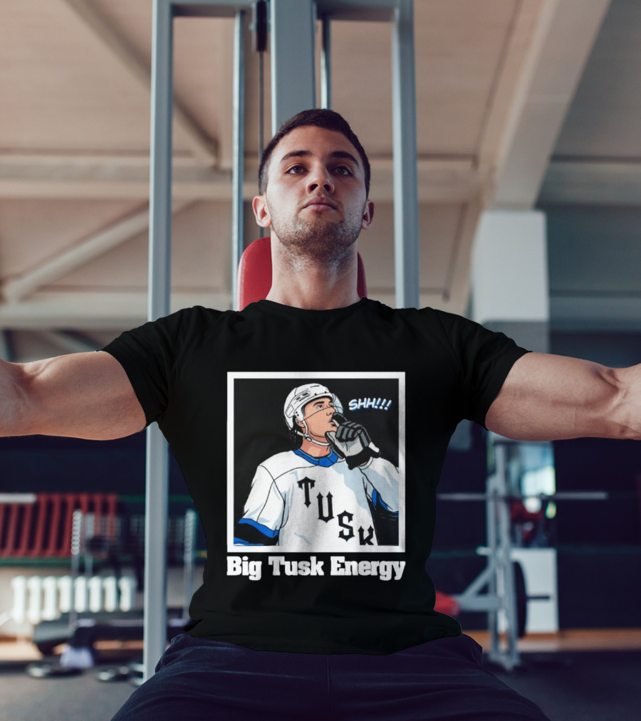 Big Tusk Energy Hockey Shhh Tusk Player White Uniform T-Shirt