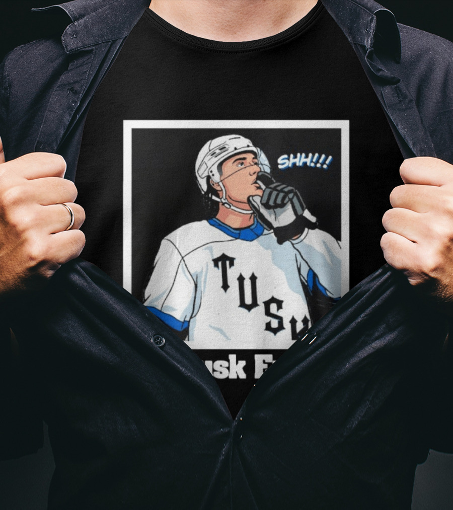 Big Tusk Energy Hockey Shhh Tusk Player White Uniform T-Shirt