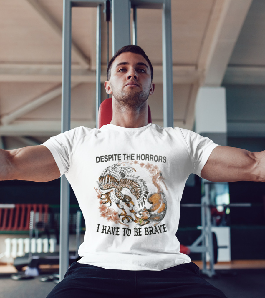 Despite The Horrors I Have To Be Brave Eagle Floral Combat T-Shirt