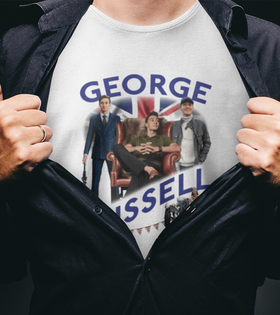 George Russell Formula 1 Driver Fashion And Lifestyle Collage T-Shirt