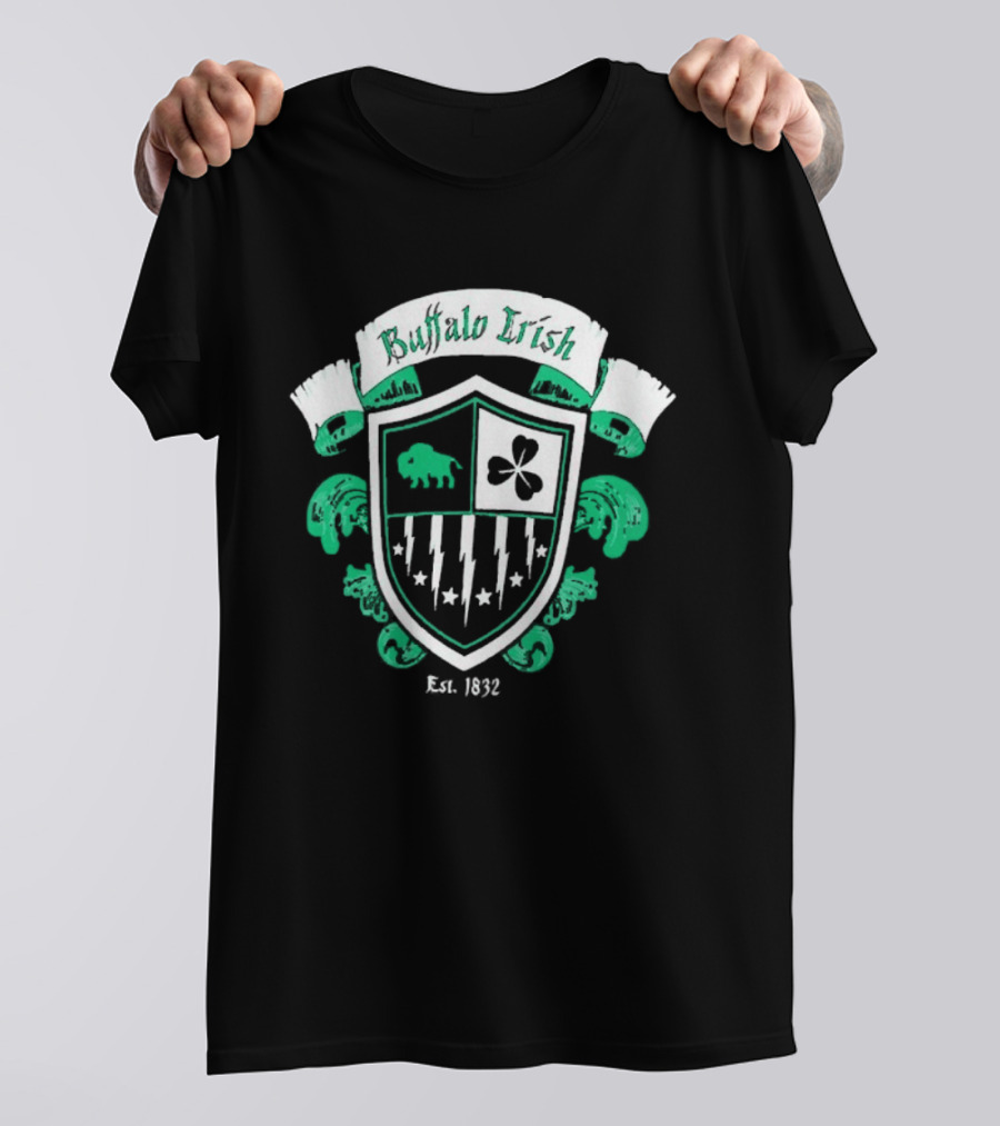 Buffalo Irish Est 1832 Shamrock And Stars St Patrick's Day Free Shipping T-Shirt