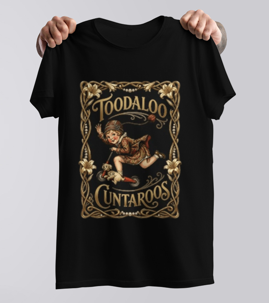 Toodaloo Cuntaroos Vintage Roller Girl With Dog T-Shirt