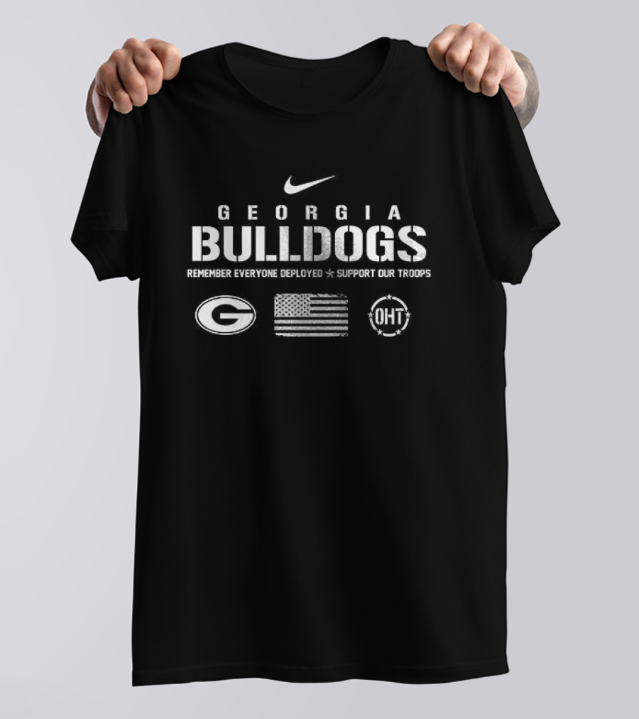 Georgia Bulldogs Remember Everyone Deployed Support Our Troops Nike T-Shirt