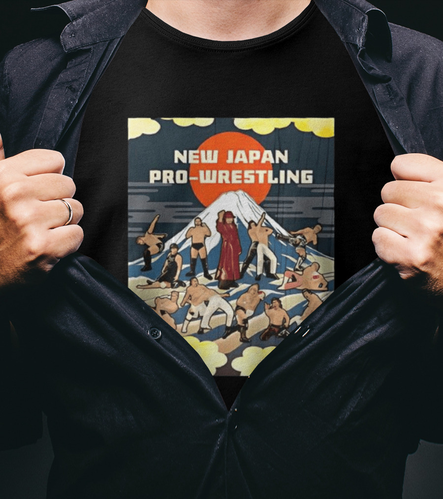 New Japan Pro Wrestling Wrestlers Mount Fuji T-Shirt