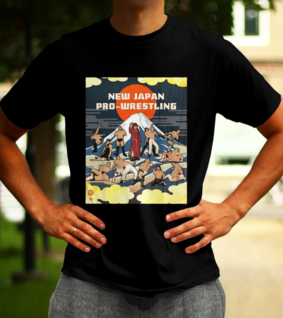 New Japan Pro Wrestling Wrestlers Mount Fuji T-Shirt