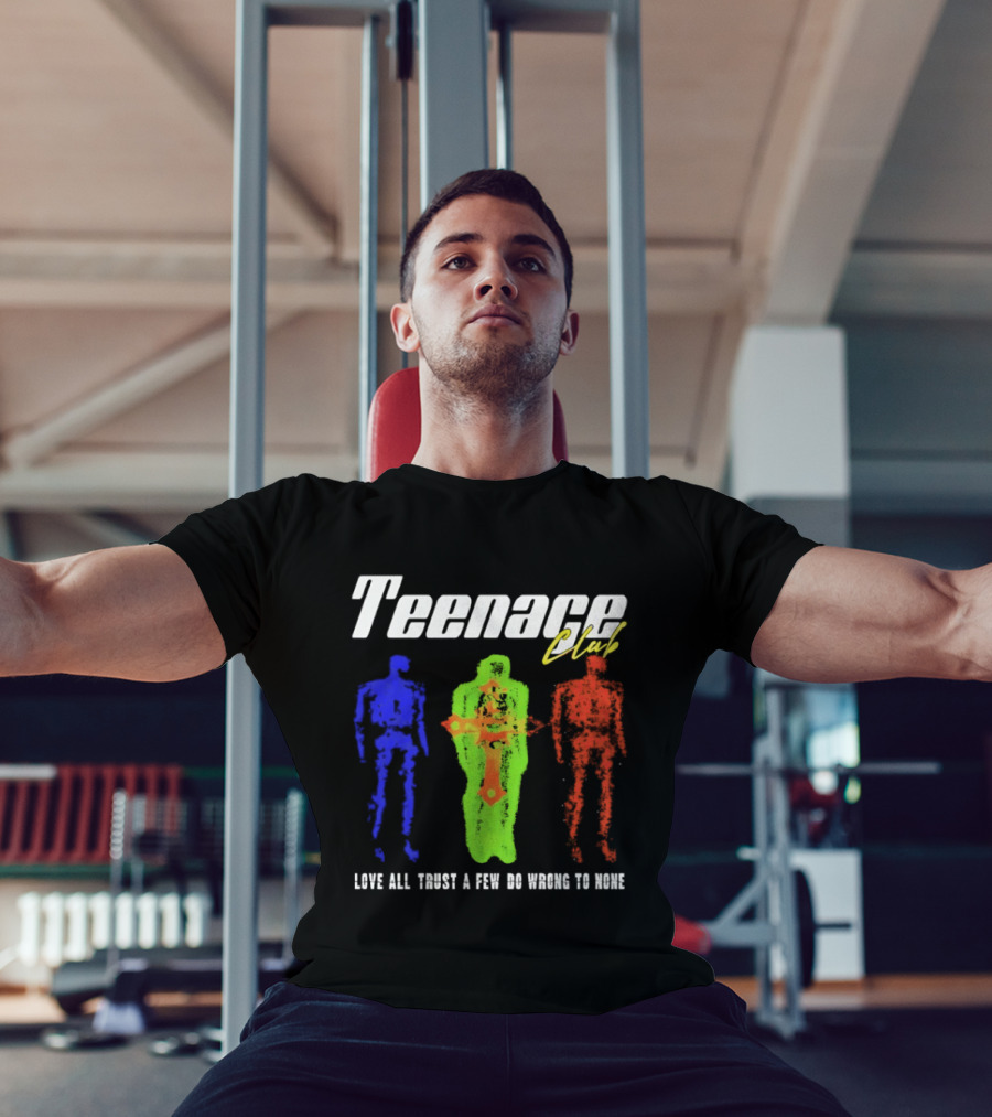 Teenage Club Love All Trust A Few Do Wrong To None Vibrant Neon Figures T-Shirt