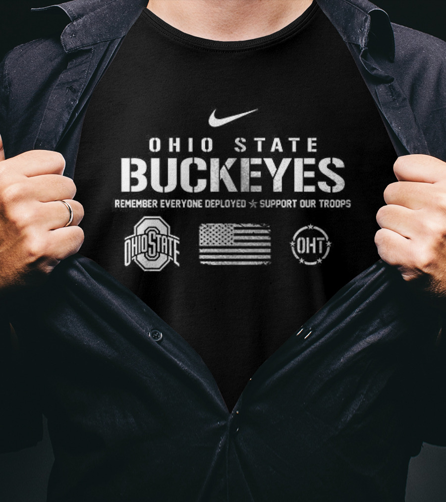 Ohio State Buckeyes Nike Red Friday Remember Everyone Deployed Scooter Elite Todd T-Shirt